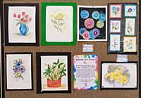 Paintings produced by group members for April Theme of the Month - Flowers and Plants.